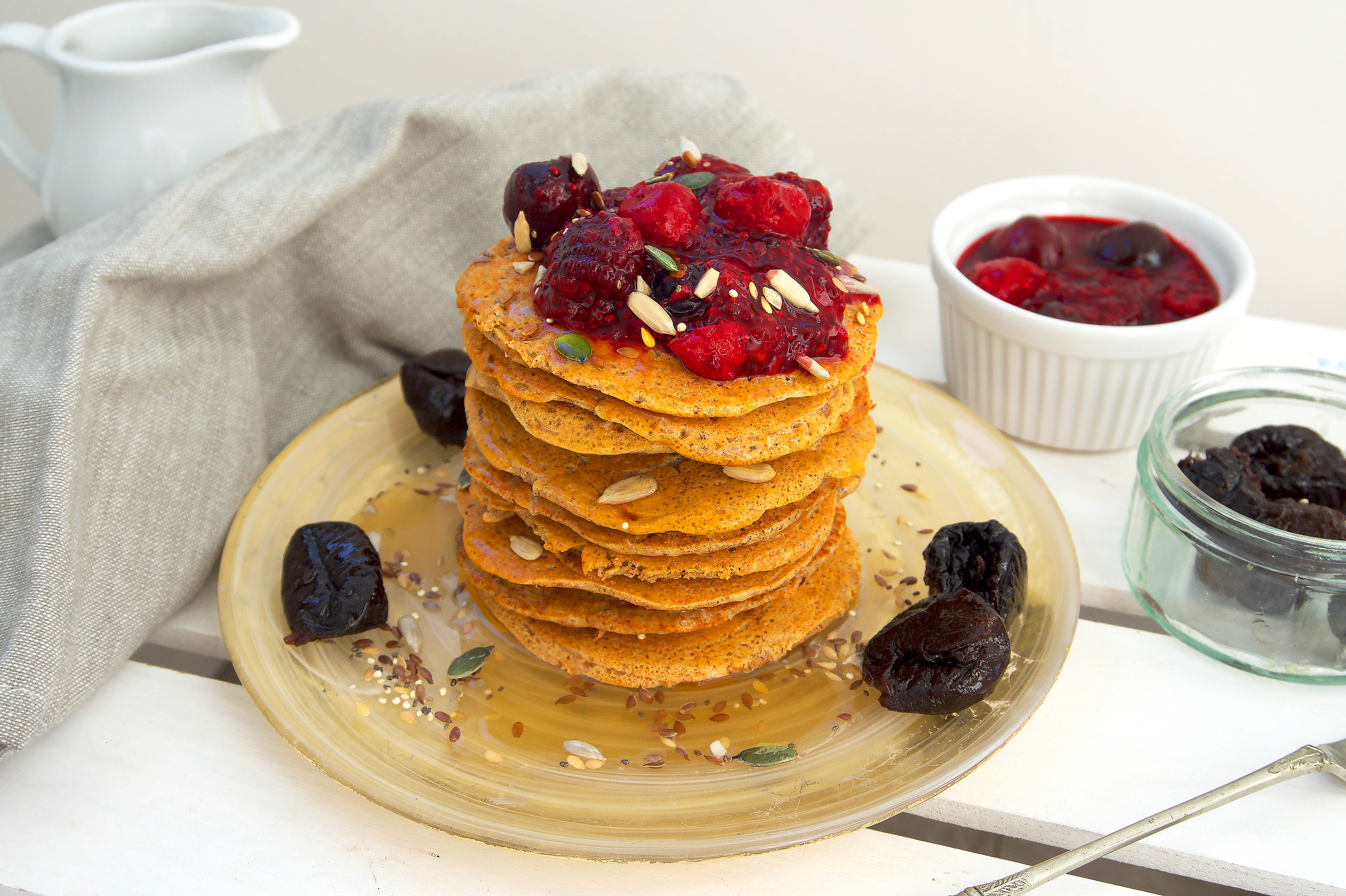 Spelt Pancakes With Stuffed Prunes California Prunes